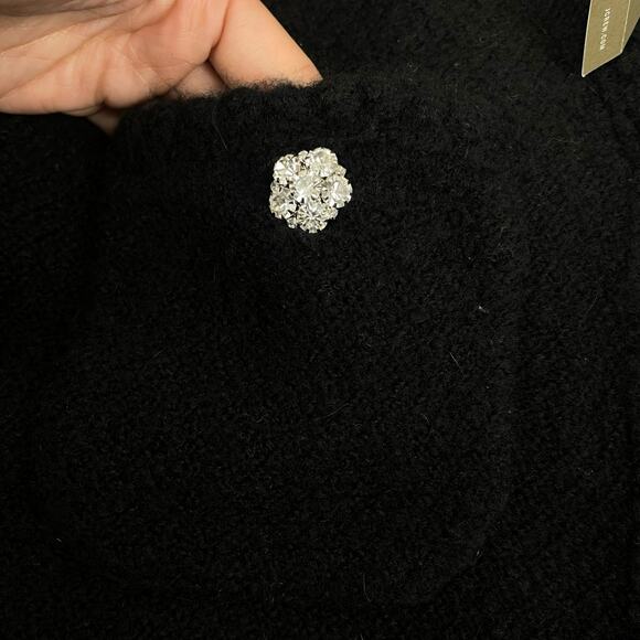 J. Crew Odette Sweater Lady Jacket with Jewel Buttons Black Size M - Picture 10 of 11